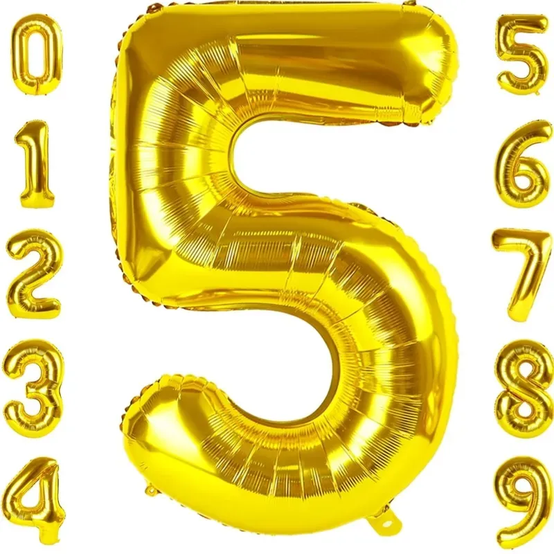 Globo foil número 5 dorado