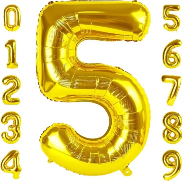 Globo foil número 5 dorado