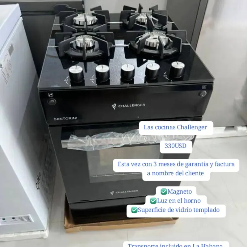 Cocina Challenger 4 hornillas con horno