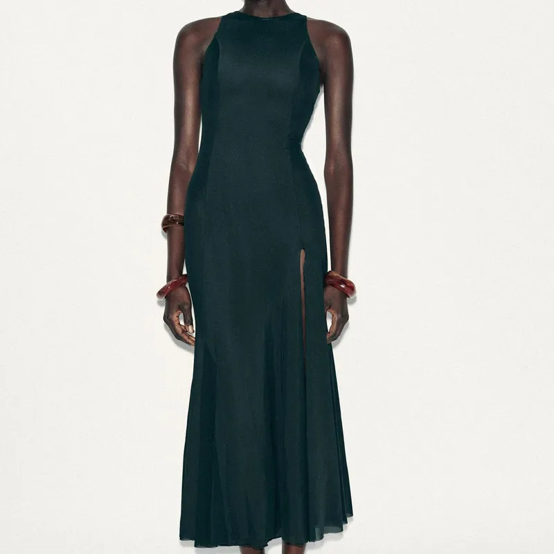 Vestido Largo Tul Abertura