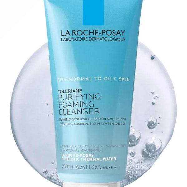 Toleriane limpiador facial con Niacinamida, ceramides,agua termica probiotica