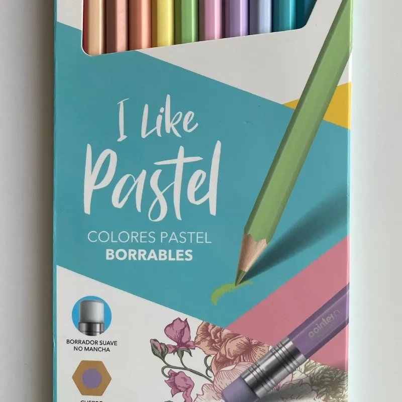Colores pasteles, con goma