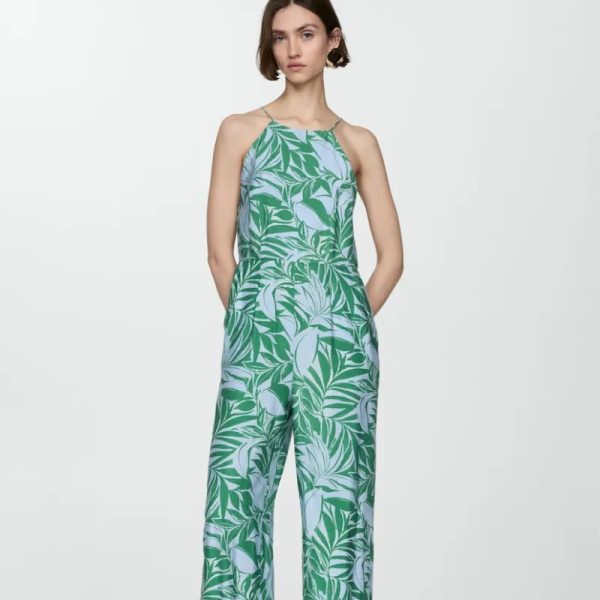 Mono pantalón halter estampado