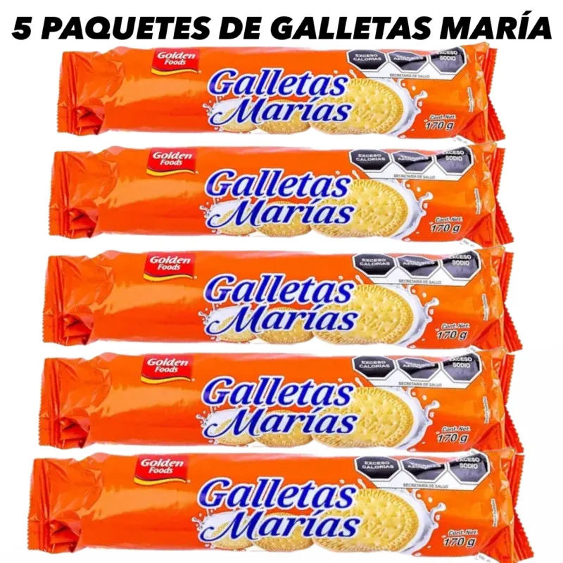 5 PAQUETES DE GALLETAS MARÍA(170g cada paquete)