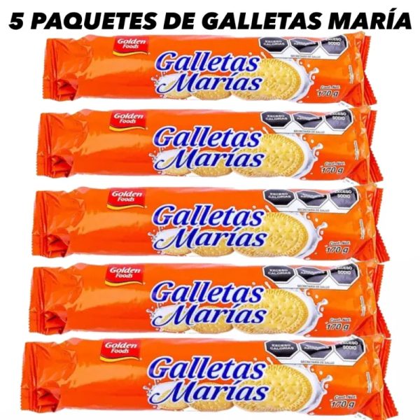5 PAQUETES DE GALLETAS MARÍA(170g cada paquete)