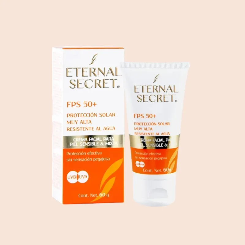 Protector solar facial Eternal Secret SPF50+ para piel sensible y mixta 60g