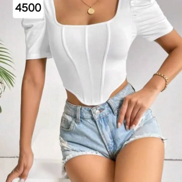 Pulover blanco corto