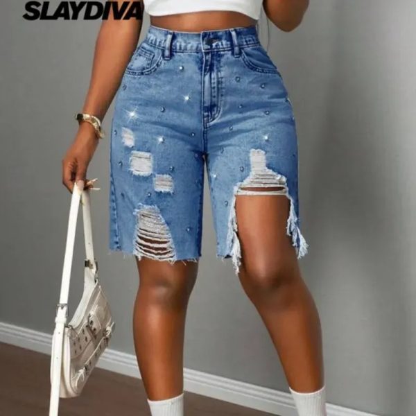 Shorts Mezclilla brillo