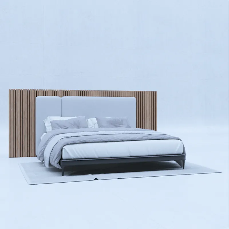 Cama camera con respaldo en wall panel