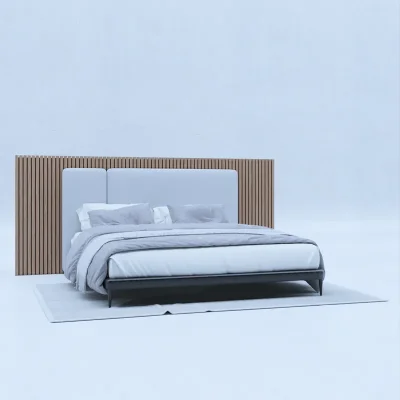 Cama camera con respaldo en wall panel