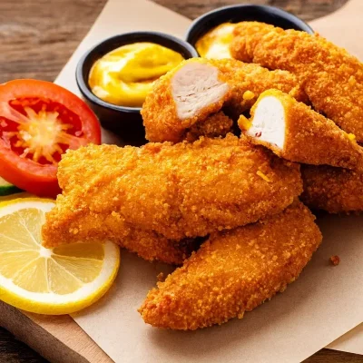 Fjitas de pollo empanizadas crujientes (1/2 libra) 230g