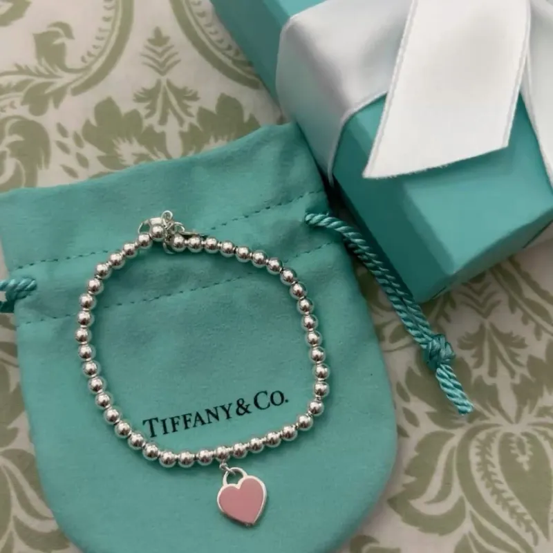 Pulsera Tiffany de Corazón Rosa
