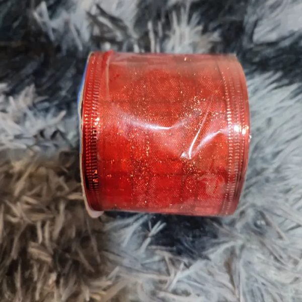 Rollo de cinta navideña roja