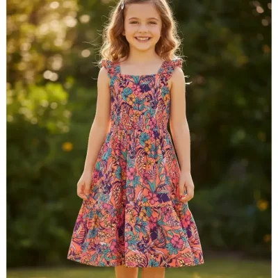 Vestido estampado de niña