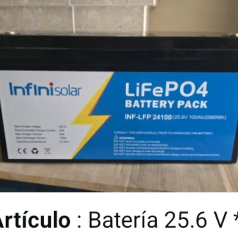 Batería 25.6 volt 100 amperes (2560 w/h)