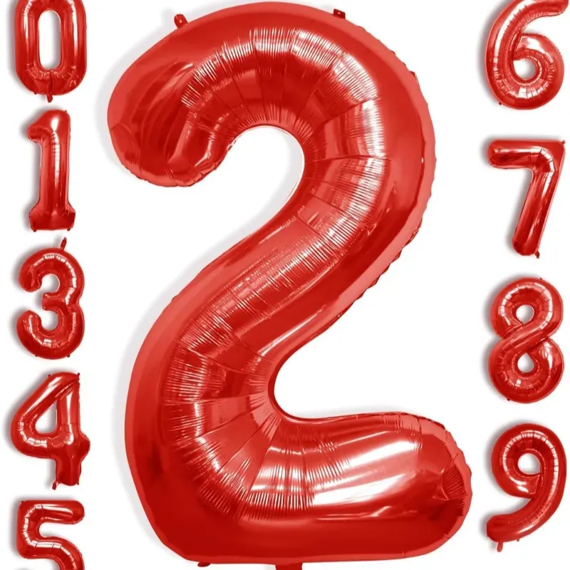 Globo foil número 2 rojo