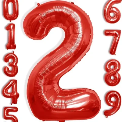 Globo foil número 2 rojo