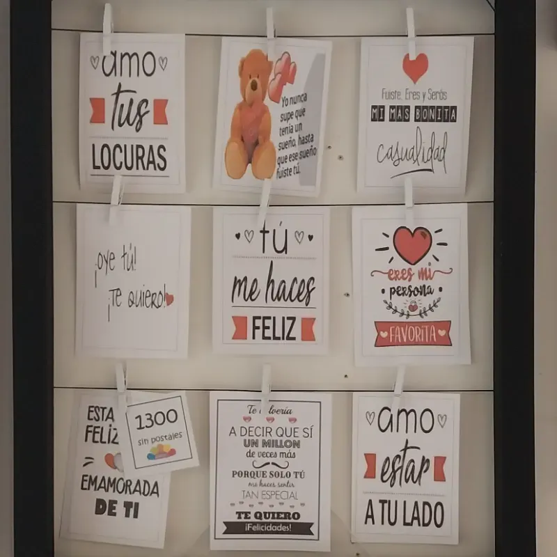 Cuadro para 9 fotos negro