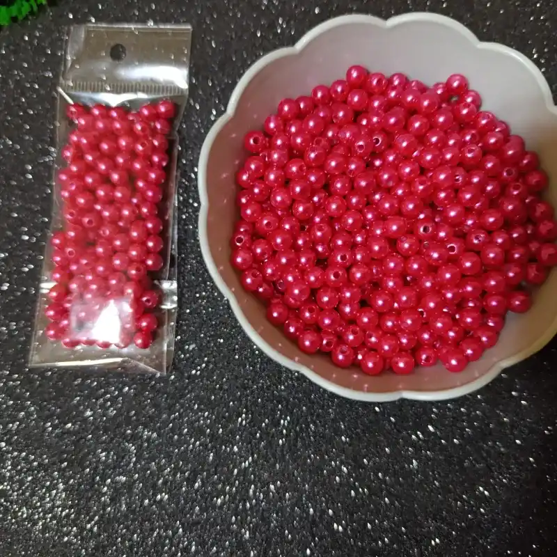 Perla de 6 mm color rosado fresa 