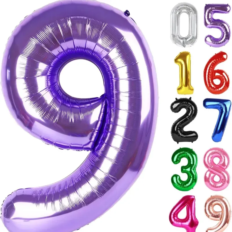 Globo foil número 9 morado