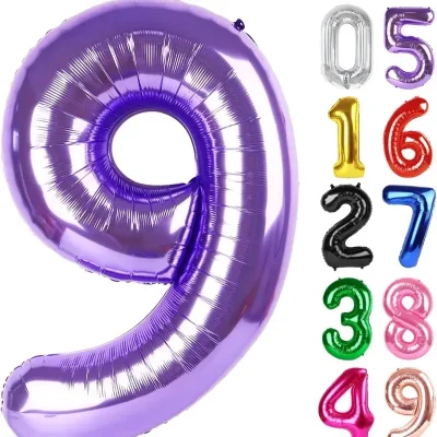 Globo foil número 9 morado