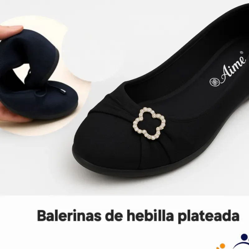 Balerinas de hebilla plateada