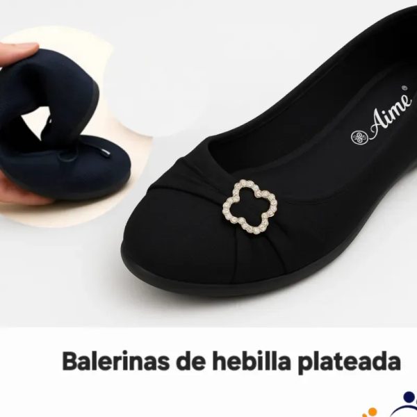 Balerinas de hebilla plateada