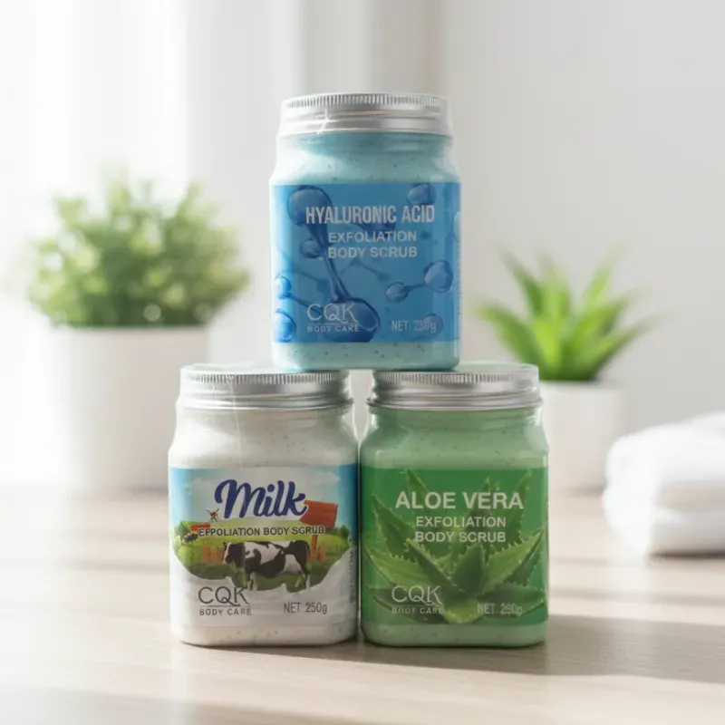 ​Exfoliantes Corporales  (Ácido Hialurónico -  Leche - Aloe Vera)