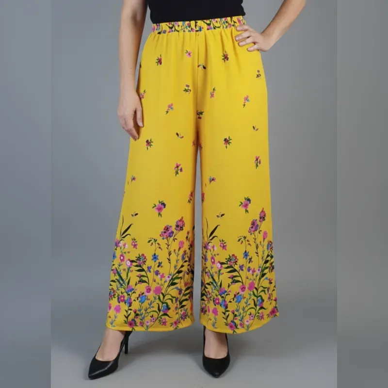 Pantaloneta palazzo con elástico