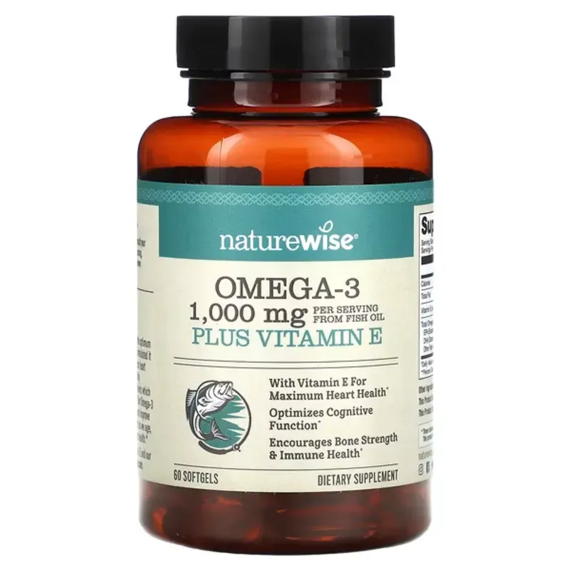 Omega-3 NatureWise® con Vitamina E – 60 Cápsulas Blandas