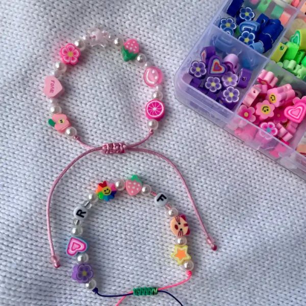 Pulseras de fimos y Perlas