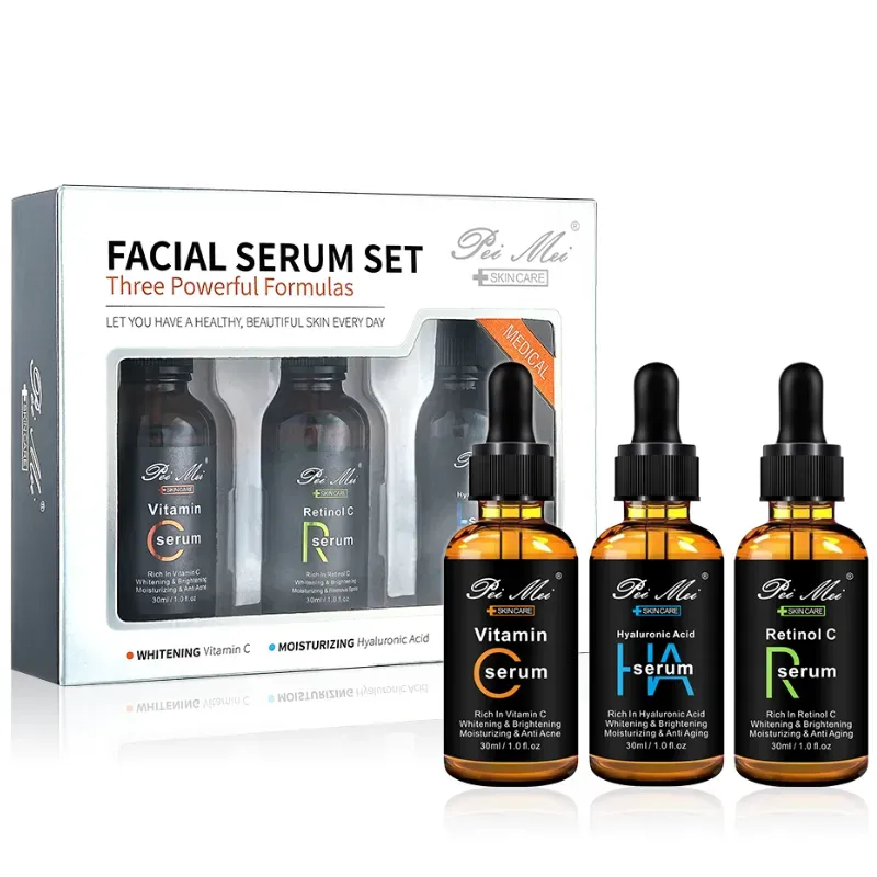 Kit de 3 Serum Facial Pei Mei (Retinol, Vitamina C y AH)