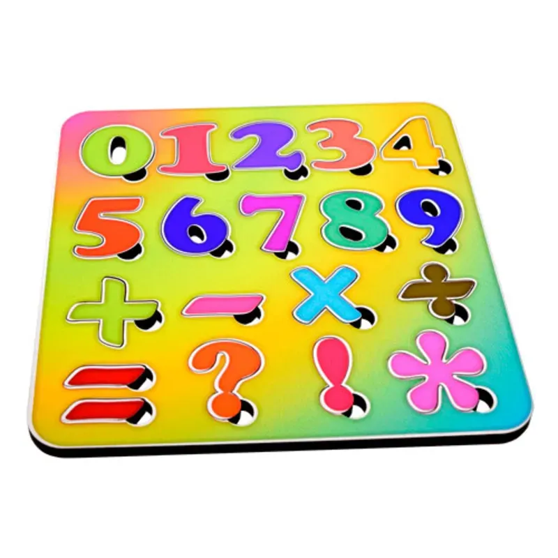 Juego de encastre de números  en madera impreso