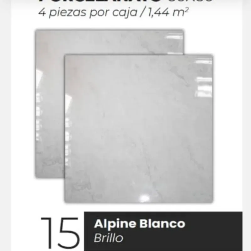 Losas Porcelanato Brillo Alpine Blanco