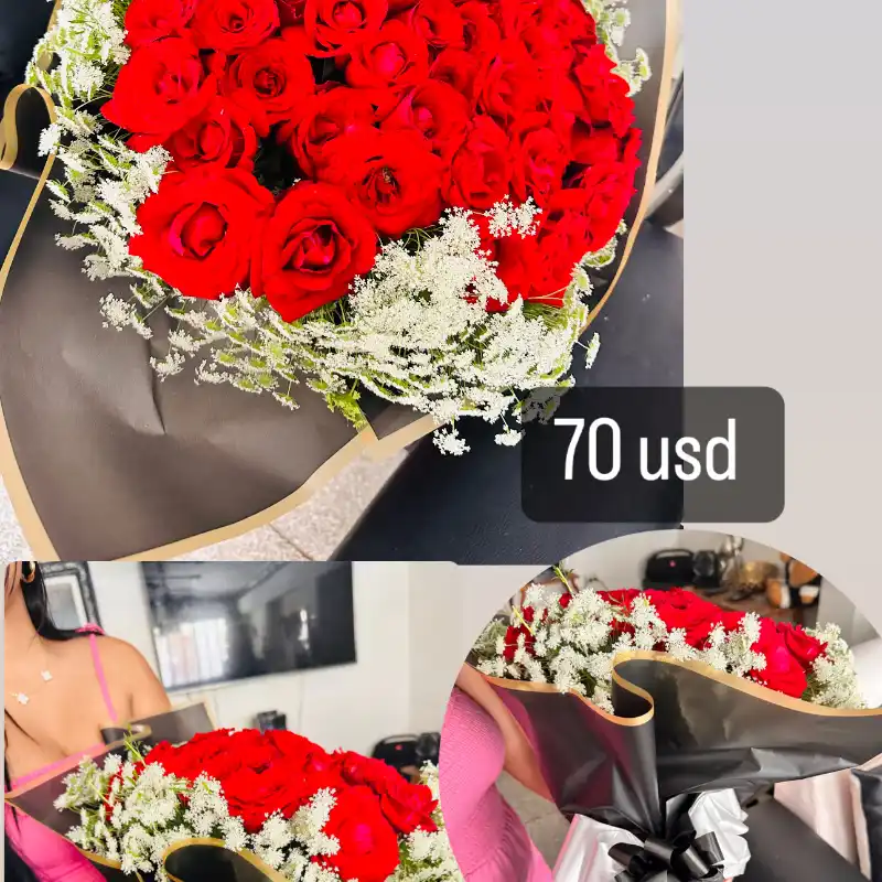 Ramo de rosas súper grande con papel coreano