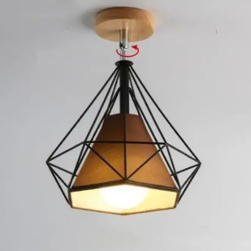 IMAGE-Lámpara de pasillo moderno y simple nordico europp, madera maciza, hierro,lámpara de techo creativa, lámpara de balcon, lámpara de dormitorio,lámpara de restaurante, lámpara comercial