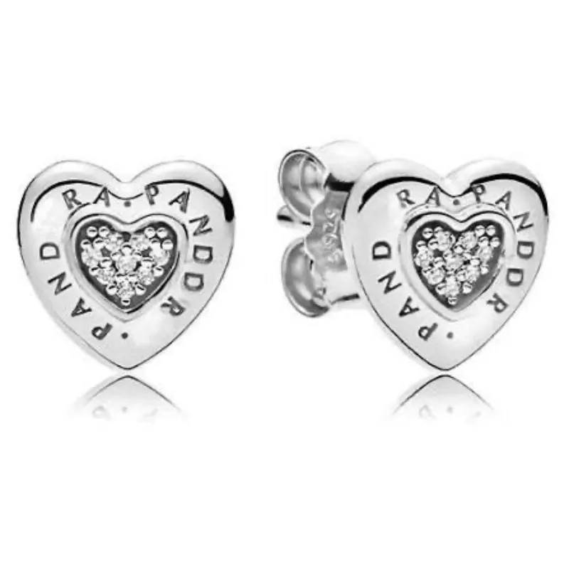 Aretes de Corazón con Brillo