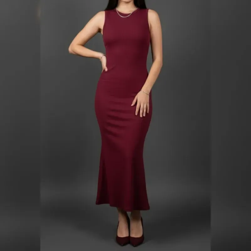 Vestido largo elastizado corte sirena