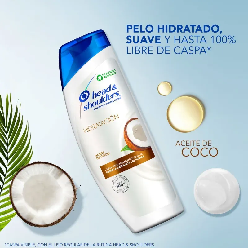 champú Head & Shoulders Control Caspa Hidratación Aceite de Coco.  180ml