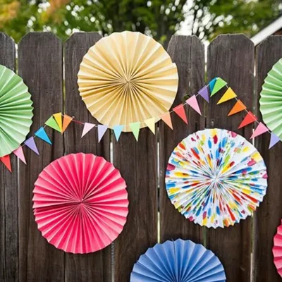 Abanico decorativo papel (3 piezas)