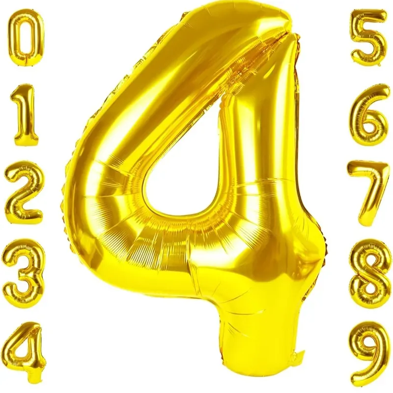 Globo foil número 4 dorado