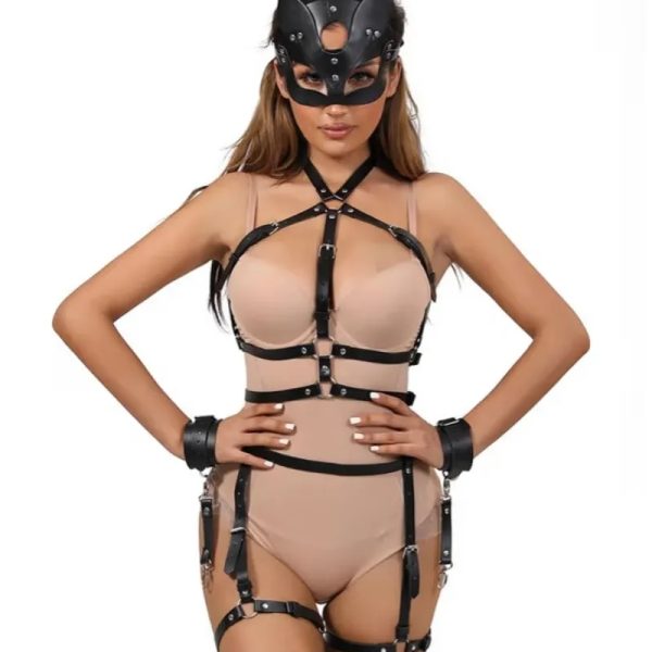Arnés Corporal con Esposas y Máscara