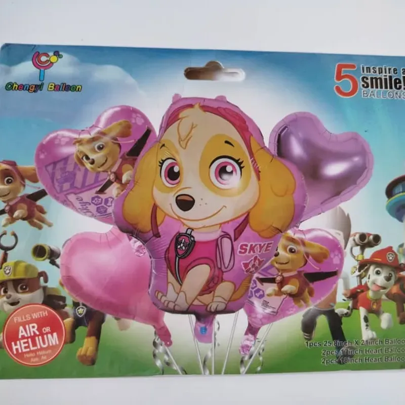 Set de globos de 5 piezas temáticos y de fiesta