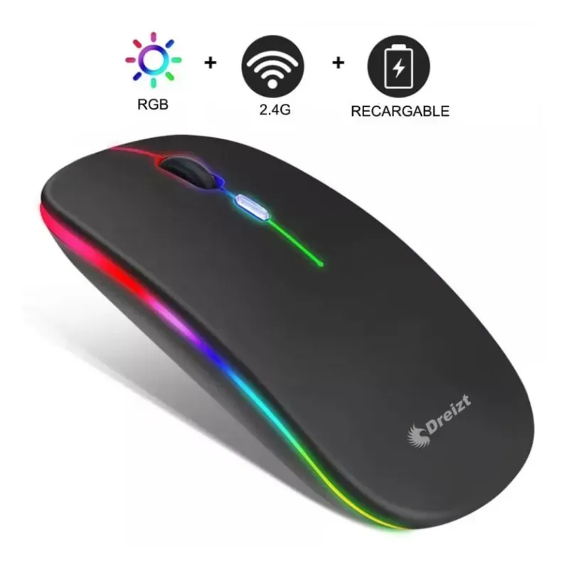 Mouse RGB Inalámbrico Recargables