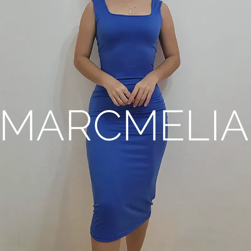 VESTIDO CAMISETA E.C MEDIA PIERNA AZUL