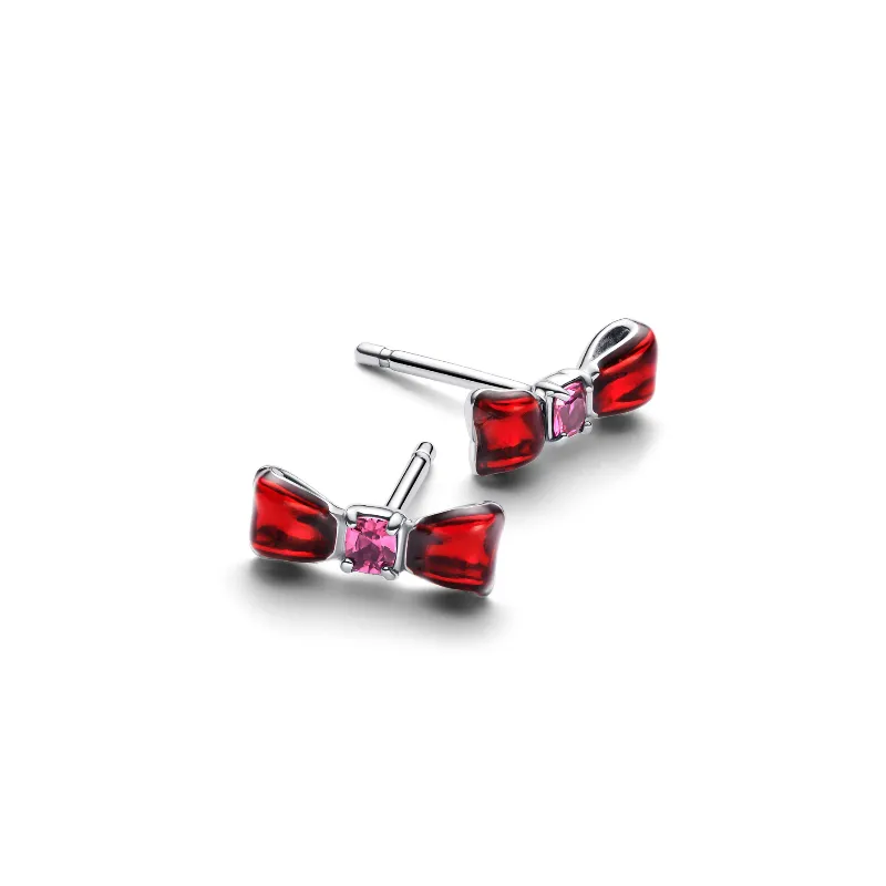 Aretes de Lazo Rojo