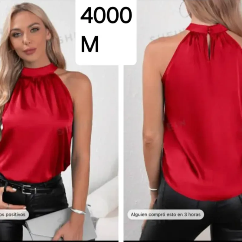 Blusa roja de cuello