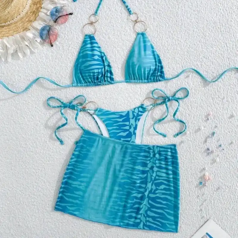  Bikini con falda — Azul