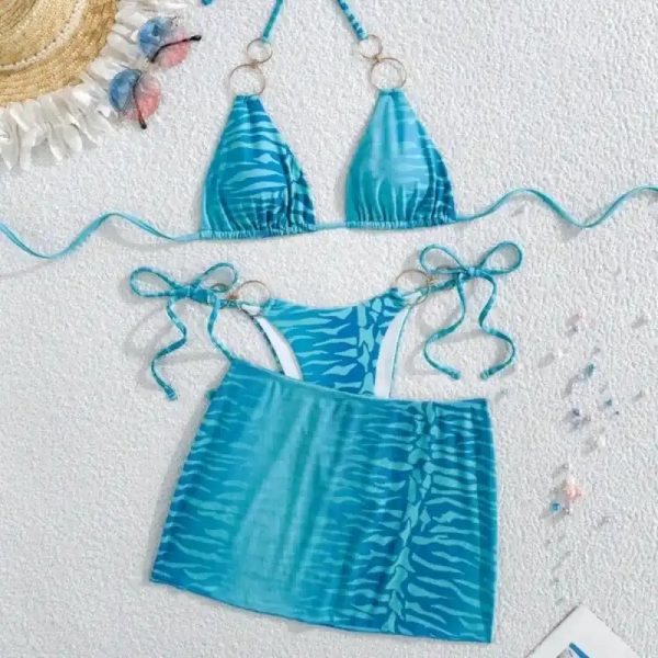  Bikini con falda — Azul