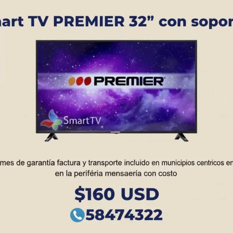 Televisor Premier 32 pulgadas con soporte a la pared